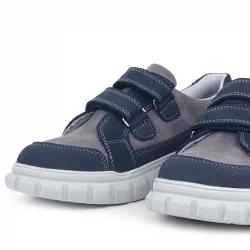 Rakerplus Hakiki Deri Lacivert Cırtlı Çocuk Günlük Spor Okul Ayakkabı