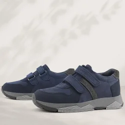 Rakerplus Hakiki Deri Lacivert Cırtlı Çocuk Spor Ayakkabı