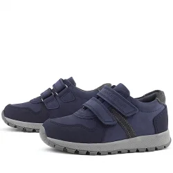 Rakerplus Hakiki Deri Lacivert Cırtlı Çocuk Spor Ayakkabı
