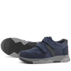 Rakerplus Hakiki Deri Lacivert Cırtlı Çocuk Spor Ayakkabı