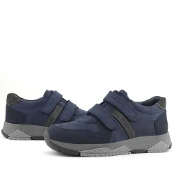 Rakerplus Hakiki Deri Lacivert Cırtlı Çocuk Spor Ayakkabı