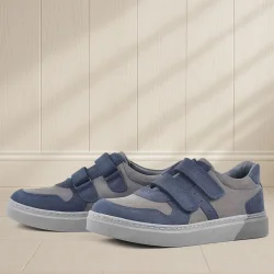 Rakerplus Hakiki Deri Lacivert Cırtlı Erkek Çocuk Sneaker