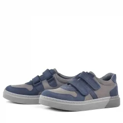 Rakerplus Hakiki Deri Lacivert Cırtlı Erkek Çocuk Sneaker