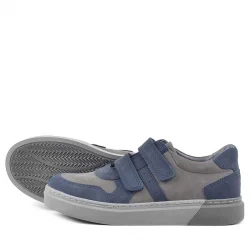 Rakerplus Hakiki Deri Lacivert Cırtlı Erkek Çocuk Sneaker