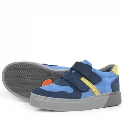 Rakerplus Hakiki Deri Lacivert Cırtlı Erkek Çocuk Spor Ayakkabı