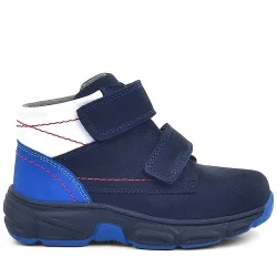 Rakerplus Hakiki Deri Lacivert Cırtlı Kürklü Çocuk Spor Bot