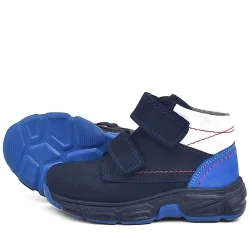 Rakerplus Hakiki Deri Lacivert Cırtlı Kürklü Çocuk Spor Bot