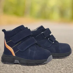 Rakerplus Hakiki Deri Lacivert Cırtlı Spor Erkek Bebek Bot