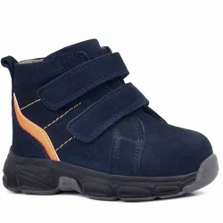 Rakerplus Hakiki Deri Lacivert Cırtlı Spor Erkek Bebek Bot