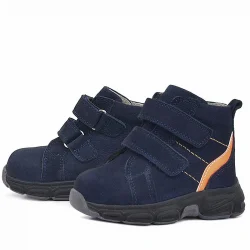 Rakerplus Hakiki Deri Lacivert Cırtlı Spor Erkek Bebek Bot