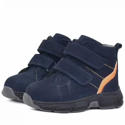 Rakerplus Hakiki Deri Lacivert Cırtlı Spor Erkek Bebek Bot