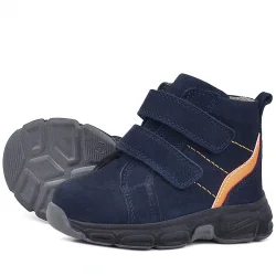 Rakerplus Hakiki Deri Lacivert Cırtlı Spor Erkek Bebek Bot