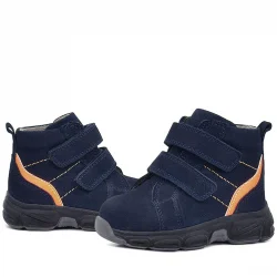 Rakerplus Hakiki Deri Lacivert Cırtlı Spor Erkek Bebek Bot