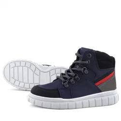 Rakerplus Hakiki Deri Lacivert Fermuarlı Erkek Çocuk Bot