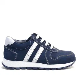 Rakerplus Hakiki Deri Lacivert Fermuarlı Erkek Çocuk Spor Okul Ayakkabı