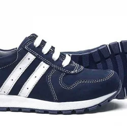 Rakerplus Hakiki Deri Lacivert Fermuarlı Erkek Çocuk Spor Okul Ayakkabı