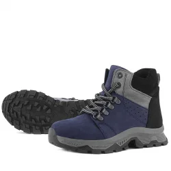 Rakerplus Hakiki Deri Lacivert Fermuarlı Trekking Çocuk Bot
