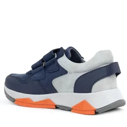 Rakerplus Hakiki Deri Lacivert Gri Çocuk Sneakers Spor Ayakkabı
