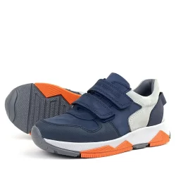 Rakerplus Hakiki Deri Lacivert Gri Çocuk Sneakers Spor Ayakkabı