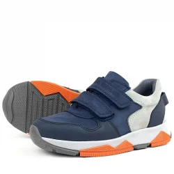 Rakerplus Hakiki Deri Lacivert Gri Çocuk Sneakers Spor Ayakkabı