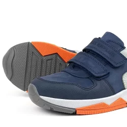 Rakerplus Hakiki Deri Lacivert Gri Çocuk Sneakers Spor Ayakkabı