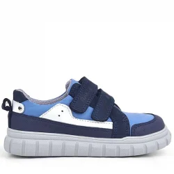 Rakerplus Hakiki Deri Lacivert Mavi Cırtlı Çocuk Günlük Spor Okul Ayakkabı