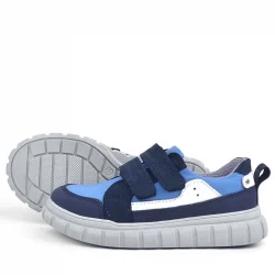 Rakerplus Hakiki Deri Lacivert Mavi Cırtlı Çocuk Günlük Spor Okul Ayakkabı