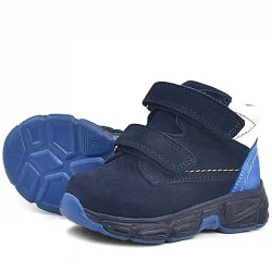 Rakerplus Hakiki Deri Lacivert Nubuk Bebek Spor Bot Ayakkabı