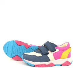 Rakerplus Hakiki Deri Lacivert Pembe Çocuk Sneakers Spor Ayakkabı