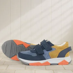 Rakerplus Hakiki Deri Lacivert Taba Çocuk Sneakers Spor Ayakkabı