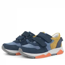 Rakerplus Hakiki Deri Lacivert Taba Çocuk Sneakers Spor Ayakkabı