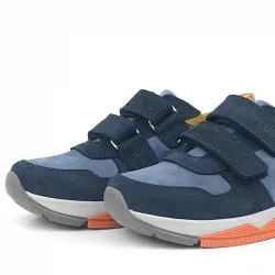 Rakerplus Hakiki Deri Lacivert Taba Çocuk Sneakers Spor Ayakkabı