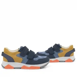 Rakerplus Hakiki Deri Lacivert Taba Çocuk Sneakers Spor Ayakkabı