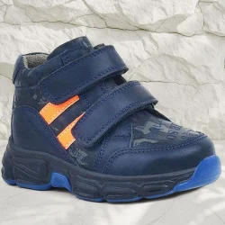 Rakerplus Hakiki Deri Lacivert Turuncu Bebek Spor Bot Ayakkabı