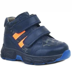 Rakerplus Hakiki Deri Lacivert Turuncu Bebek Spor Bot Ayakkabı