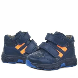 Rakerplus Hakiki Deri Lacivert Turuncu Bebek Spor Bot Ayakkabı