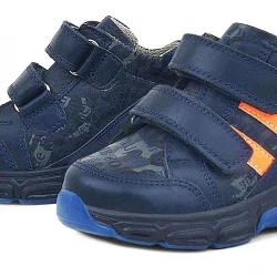 Rakerplus Hakiki Deri Lacivert Turuncu Bebek Spor Bot Ayakkabı