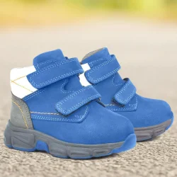 Rakerplus Hakiki Deri Mavi Bebek Spor Bot Ayakkabı