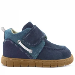 Rakerplus Hakiki Deri Mavi Cırt Cırtlı Bebek Bot