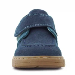 Rakerplus Hakiki Deri Mavi Cırt Cırtlı Bebek Bot