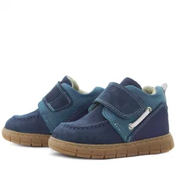 Rakerplus Hakiki Deri Mavi Cırt Cırtlı Bebek Bot