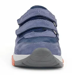 Rakerplus Hakiki Deri Mavi Süet Taba Çocuk Cırtlı Sneakers Spor Ayakkabı