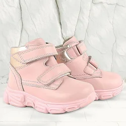 Rakerplus Hakiki Deri Pembe Cırtlı Kız Bebek Bot