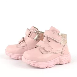 Rakerplus Hakiki Deri Pembe Cırtlı Kız Bebek Bot