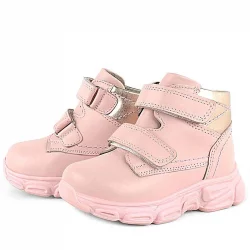 Rakerplus Hakiki Deri Pembe Cırtlı Kız Bebek Bot