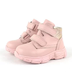 Rakerplus Hakiki Deri Pembe Cırtlı Kız Bebek Bot