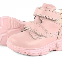 Rakerplus Hakiki Deri Pembe Cırtlı Kız Bebek Bot