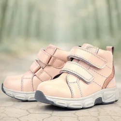 Rakerplus Hakiki Deri Pembe Cırtlı Spor Kız Bebek Bot