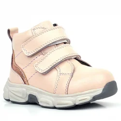 Rakerplus Hakiki Deri Pembe Cırtlı Spor Kız Bebek Bot