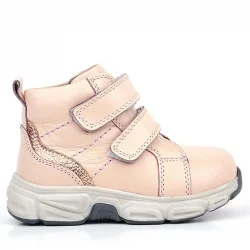 Rakerplus Hakiki Deri Pembe Cırtlı Spor Kız Bebek Bot